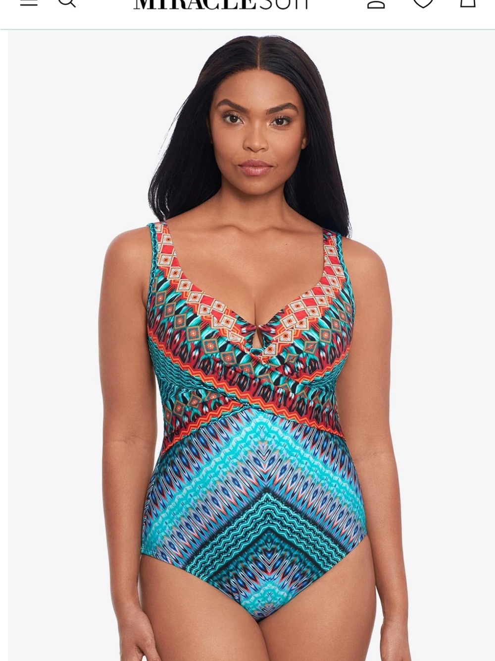 Miraclesuit Escape One Piece in Casbah Turquoise Patterned Shapewear Swimsuit